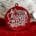 Christmas Ornament Merry Christmas Ya Filthy Animal Wooden 3D 12 Colors BandsCo Straps