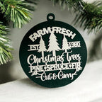 Farm Fresh Wooden Christmas Tree Ornament - Vintage Farmhouse Rustic Tree Trio BandsCo Straps