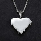 LoveShell™ – Custom Clamshell Heart Photo Pendant | Iced Out Zircon