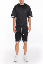 Mesh Jersey T-shirt and Basketball Short Set - SJB-DIAMOND ELITES