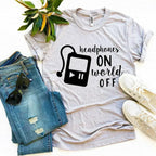 Headphones On World Off T-shirt - SJB-DIAMOND ELITES