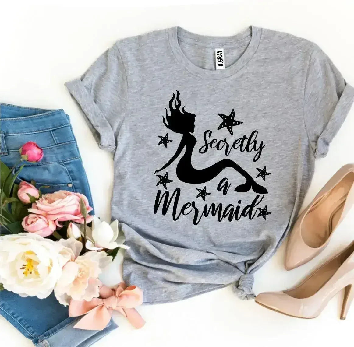 Secretly a Mermaid T-shirt - SJB-DIAMOND ELITES