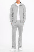 Flare Stacked Track Suit Matching Jacket and Pants Track Sweat Set