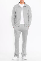 Flare Stacked Track Suit Matching Jacket and Pants Track Sweat Set