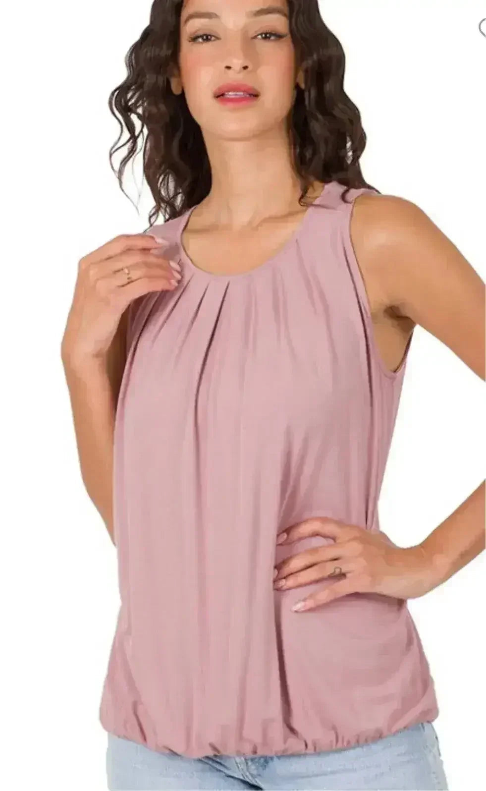 Crepe Pink Pleated Knit Top - SJB-DIAMOND ELITES