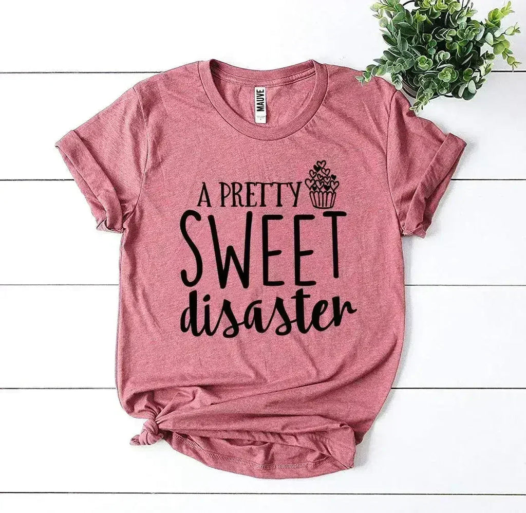 A Pretty Sweet Disaster Printed T-shirt | Premium Cotton | Bella Canvas - SJB-DIAMOND ELITES