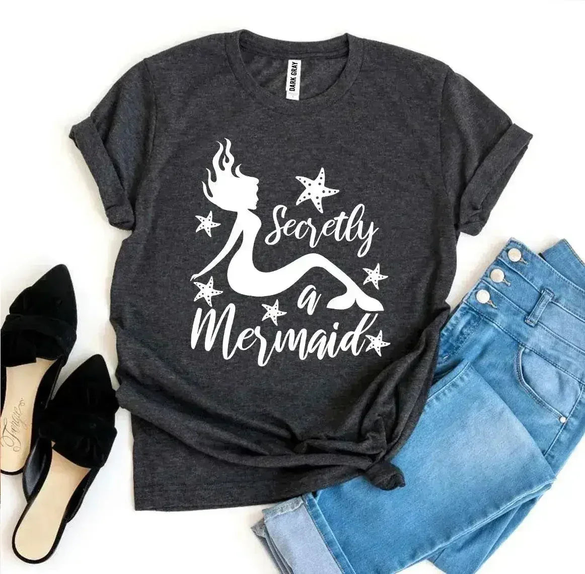 Secretly a Mermaid T-shirt - SJB-DIAMOND ELITES