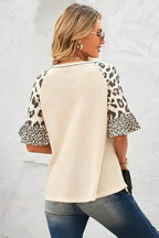 Womens Leopard Print Sleeve Top - SJB-DIAMOND ELITES