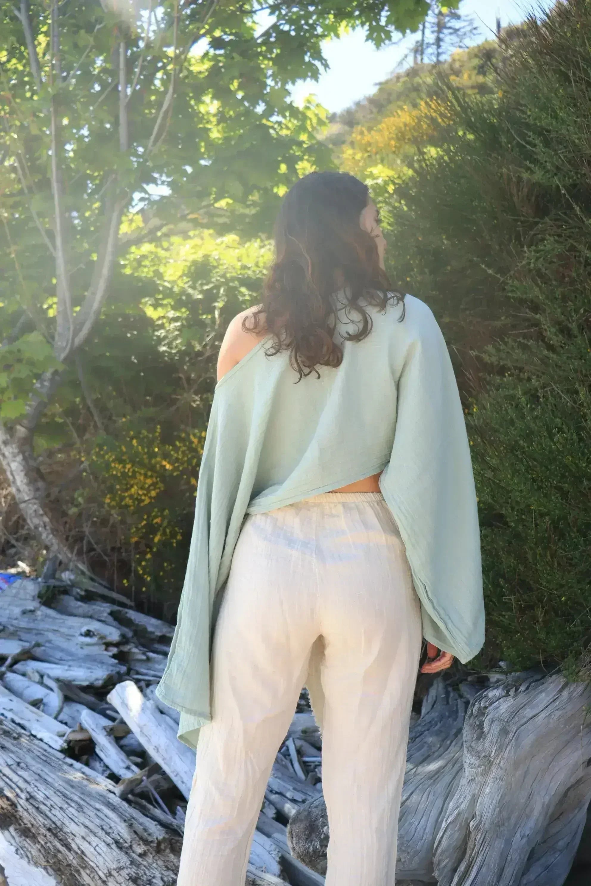 Organic Cotton Long Sleeve Crop Top - Sustainable & Handmade - SJB-DIAMOND ELITES