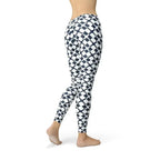 Womens Geometric Blue Tile Leggings