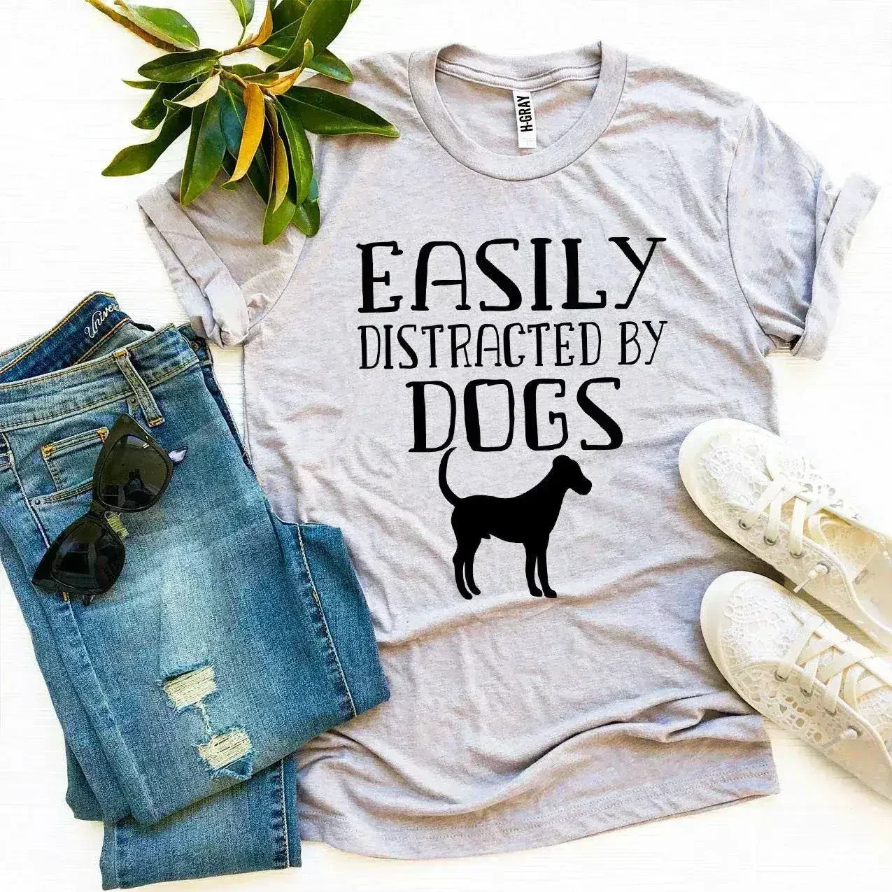 Easily Distracted By Dogs T-shirt - SJB-DIAMOND ELITES