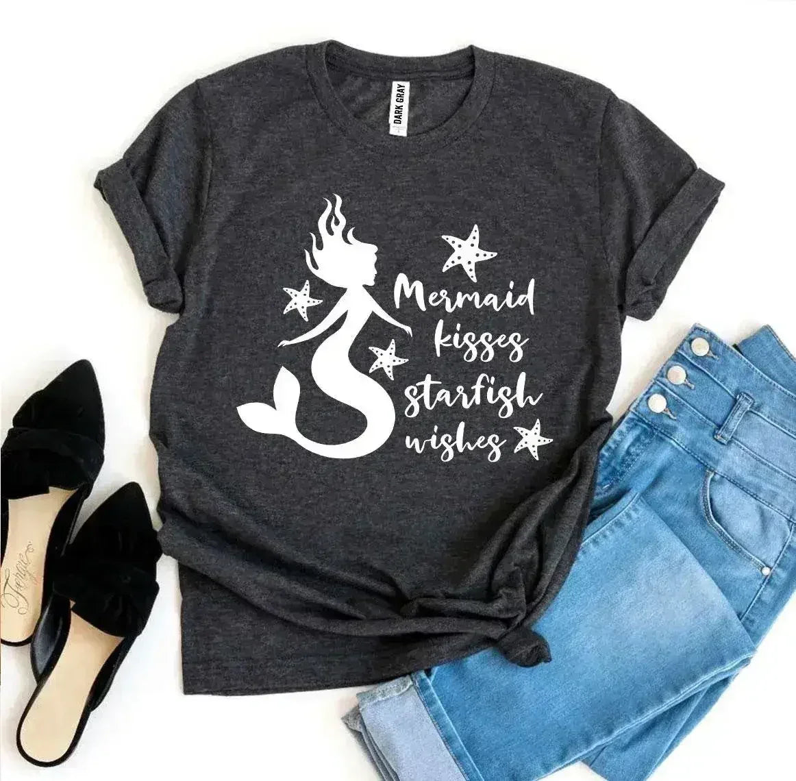 Mermaid Kisses Starfish Wishes T-shirt - SJB-DIAMOND ELITES