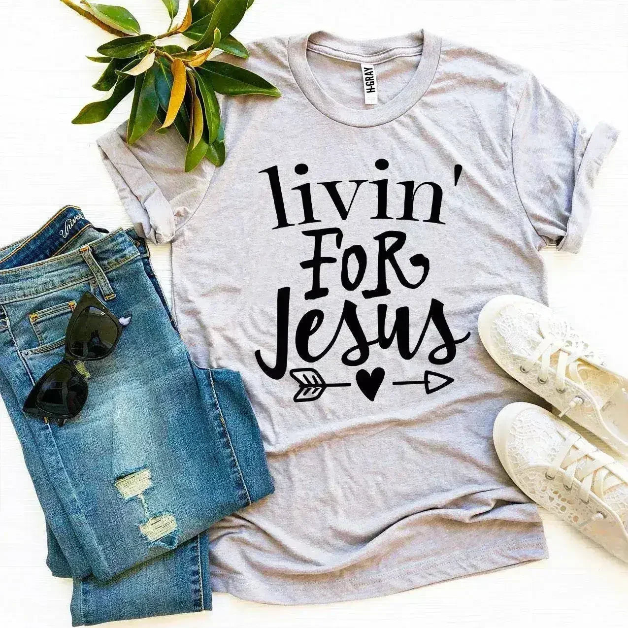 Livin For Jesus T-shirt Femstylo
