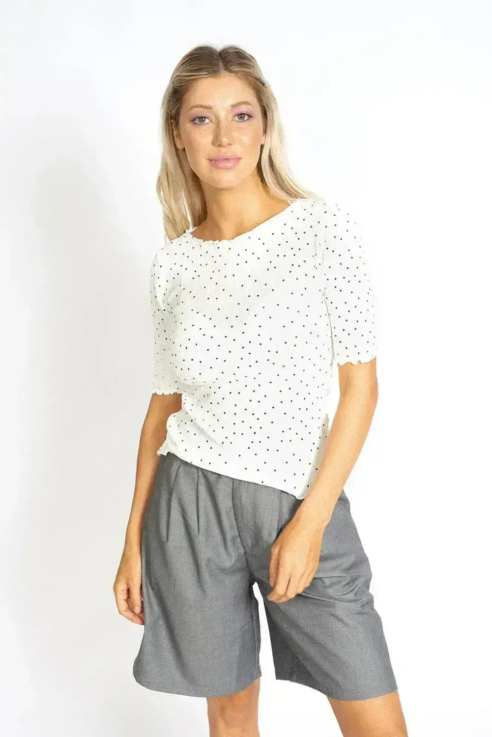 So Sweet Frill Polka Dots Top - SJB-DIAMOND ELITES