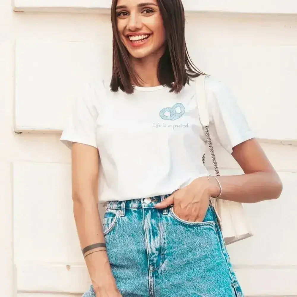Womens Life is Like a Pretzel T-Shirt Femstylo