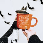 Hocus Pocus Coffee Mug 14.5oz Orange Ceramic Halloween Witch Gift BandsCo Straps