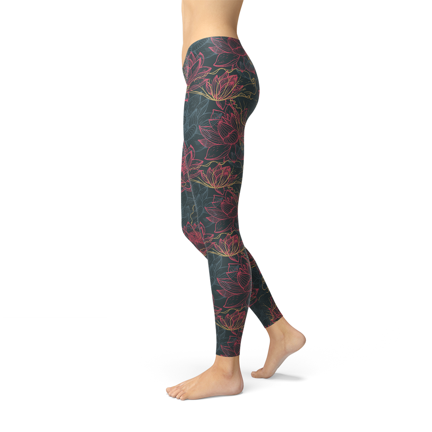 Womens Floral Lotus Leggings - SJB-DIAMOND ELITES