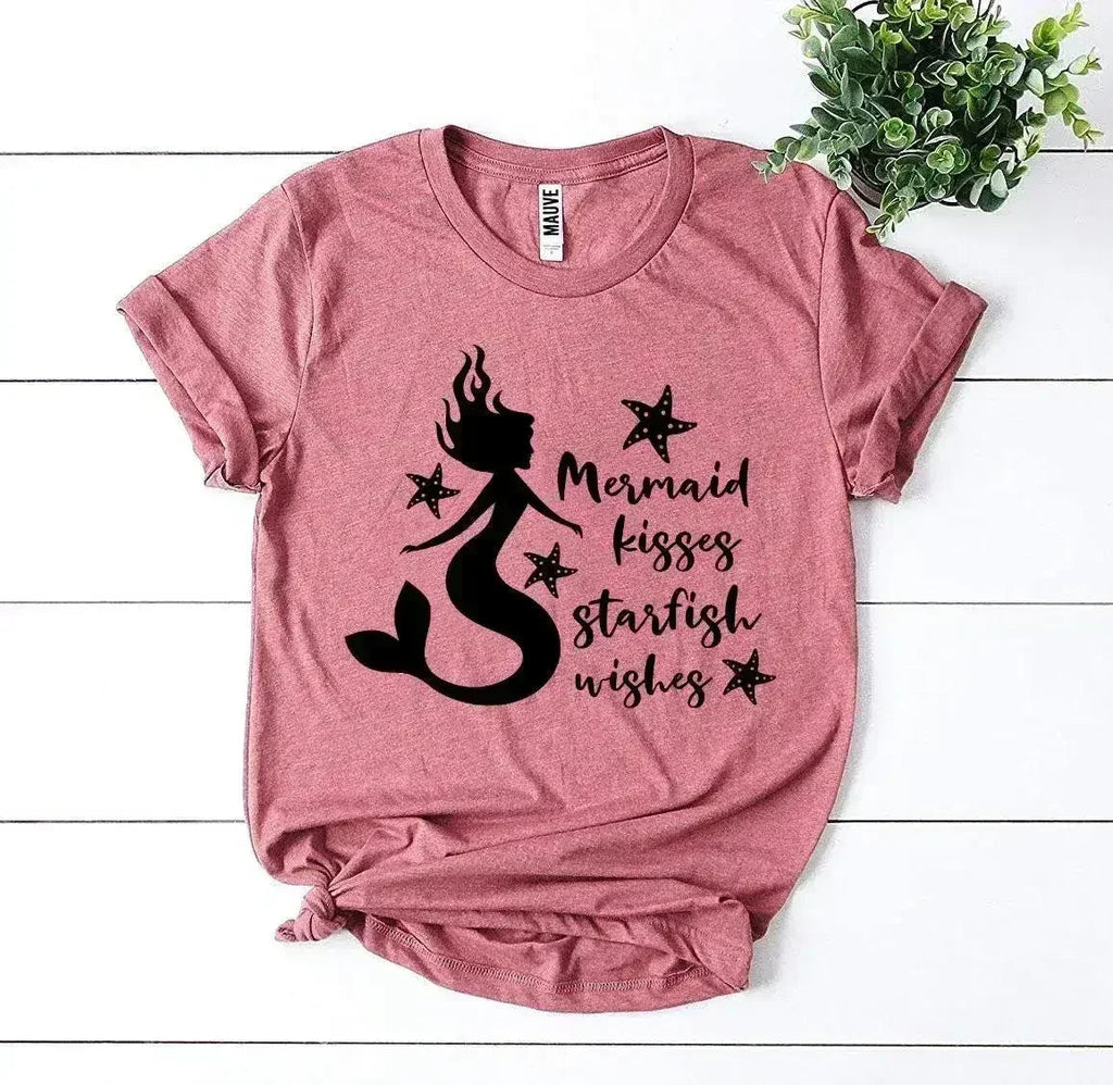 Mermaid Kisses Starfish Wishes T-shirt - SJB-DIAMOND ELITES