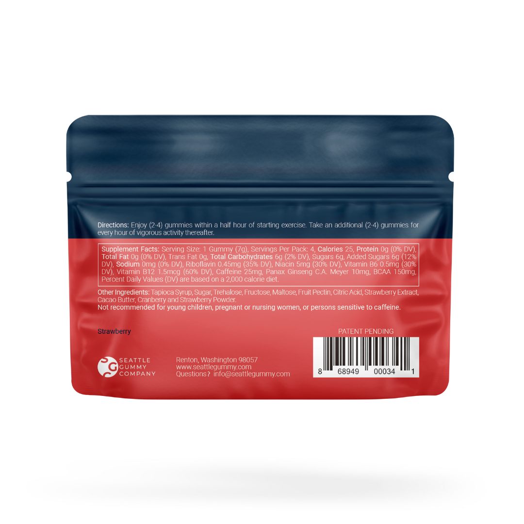 Strawberry Surge: Endurance & Focus Gummies 12-Pack THRIXINE