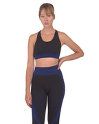 Trois Seamless Sports Bra - Black with Navy - SJB-DIAMOND ELITES