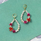 Rose Pearl Earrings + Necklace