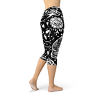 Womens Black Magic Cat Capri Leggings - SJB-DIAMOND ELITES