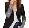 Womens Blazer with Sequins Sleeve - SJB-DIAMOND ELITES