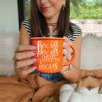 Hocus Pocus Coffee Mug 14.5oz Orange Ceramic Halloween Witch Gift BandsCo Straps
