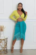 Jaded Fringe Skirt