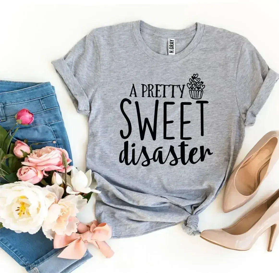 A Pretty Sweet Disaster Printed T-shirt | Premium Cotton | Bella Canvas - SJB-DIAMOND ELITES