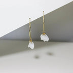 Emma Sustainable White Hoops | Recycled Gold Filled Earrings -femstylo