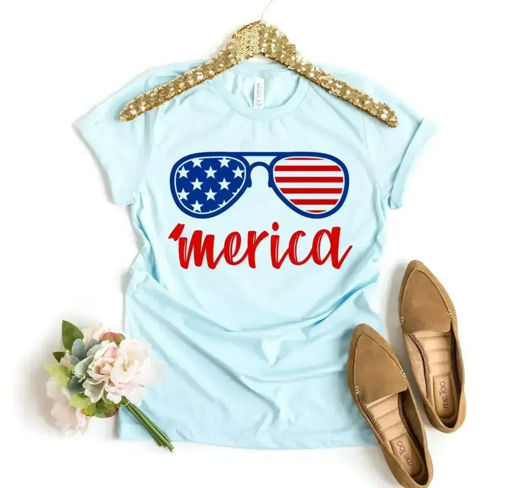 America Glasses Shirt – Premium Quality Ring Spun Cotton Tee with Soft Flex - SJB-DIAMOND ELITES