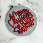Christmas Ornament Merry Christmas Ya Filthy Animal Wooden 3D 12 Colors BandsCo Straps