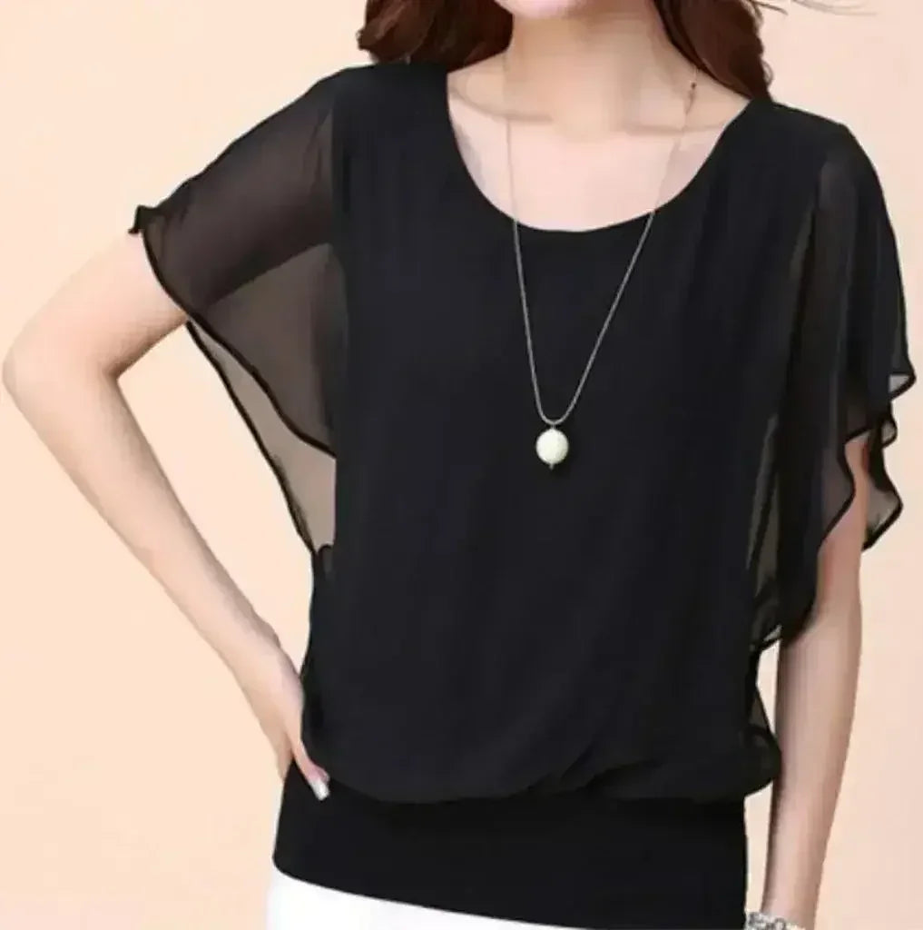 Womens Batwing Chiffon Blouse - SJB-DIAMOND ELITES