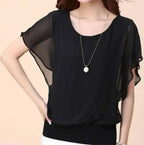 Womens Batwing Chiffon Blouse - SJB-DIAMOND ELITES
