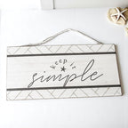 Keep It Simple Summer Sign 11x5 Wooden Beach Wall Decor Modern Coastal BandsCo Straps