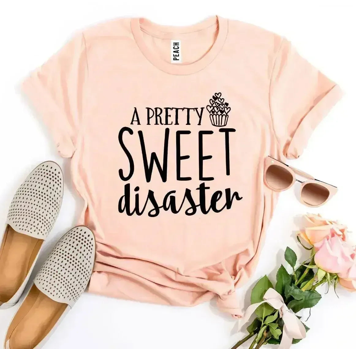 A Pretty Sweet Disaster Printed T-shirt | Premium Cotton | Bella Canvas - SJB-DIAMOND ELITES