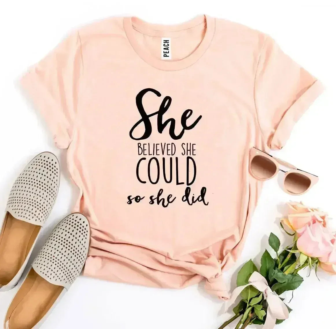 She Believed She Could So She Did T-shirt Femstylo
