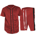 Red Black Baseball Jersey Short Set - SJB-DIAMOND ELITES