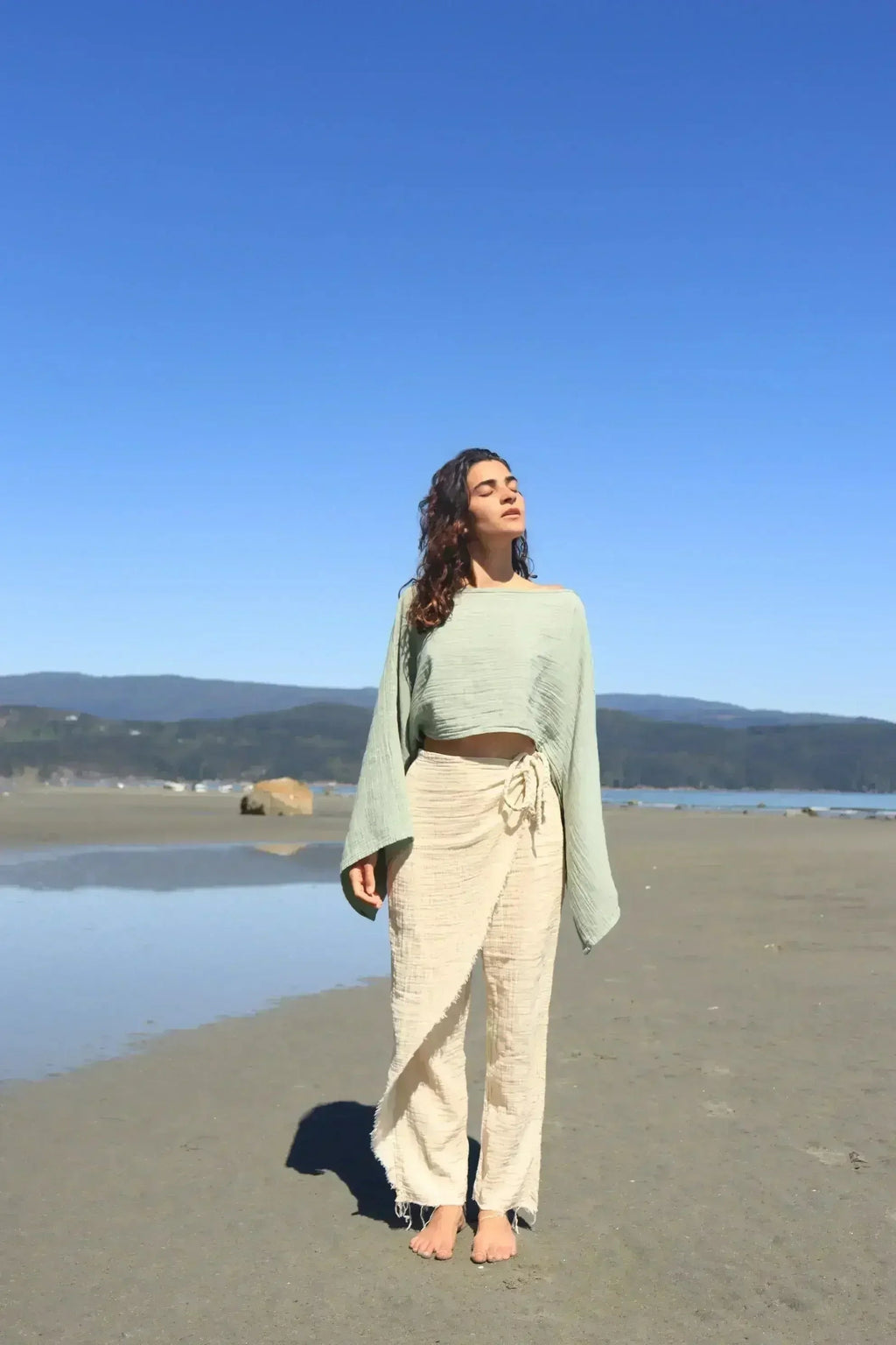 Organic Cotton Long Sleeve Crop Top - Sustainable & Handmade - SJB-DIAMOND ELITES