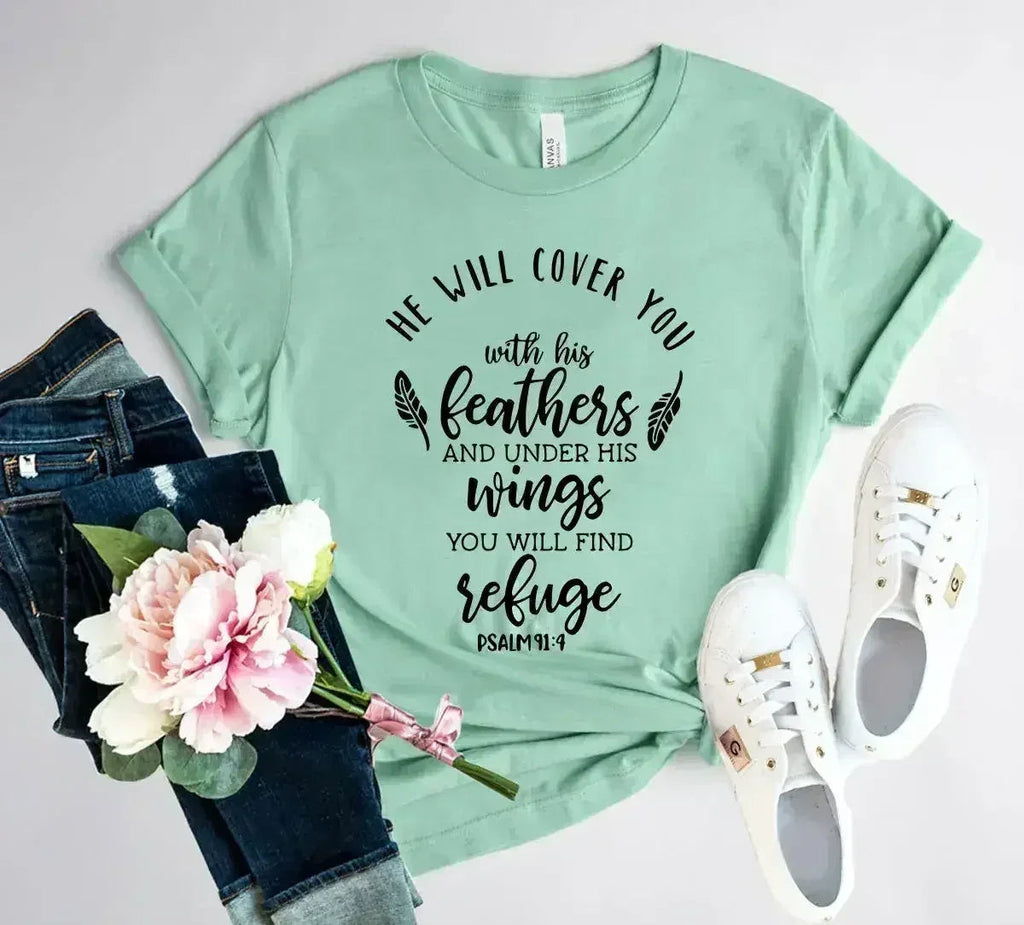 DT0120 He Will Cover You With His Wings Shirt - SJB-DIAMOND ELITES