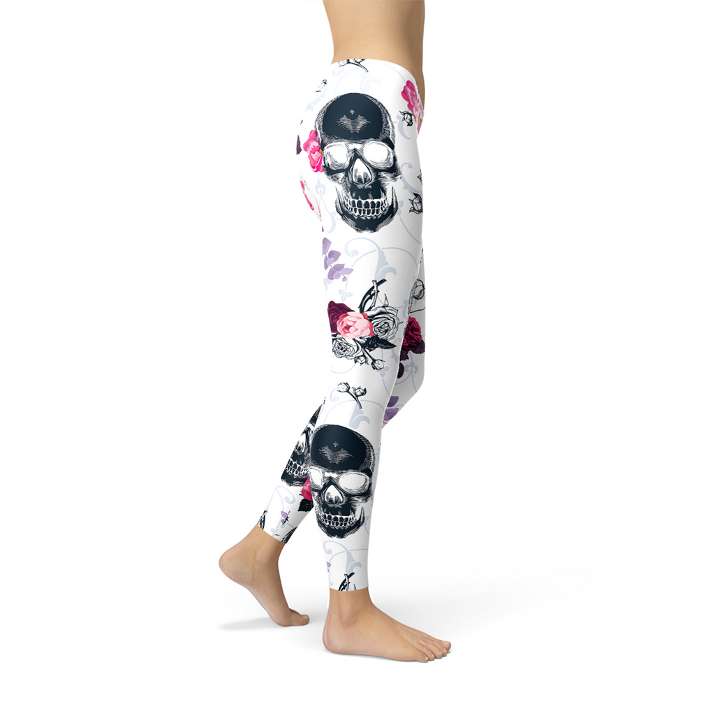 Womens Day Of The Dead Leggings - SJB-DIAMOND ELITES