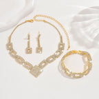 Dazzling 3-Piece Full Rhinestones Jewelry Set (MAC317)