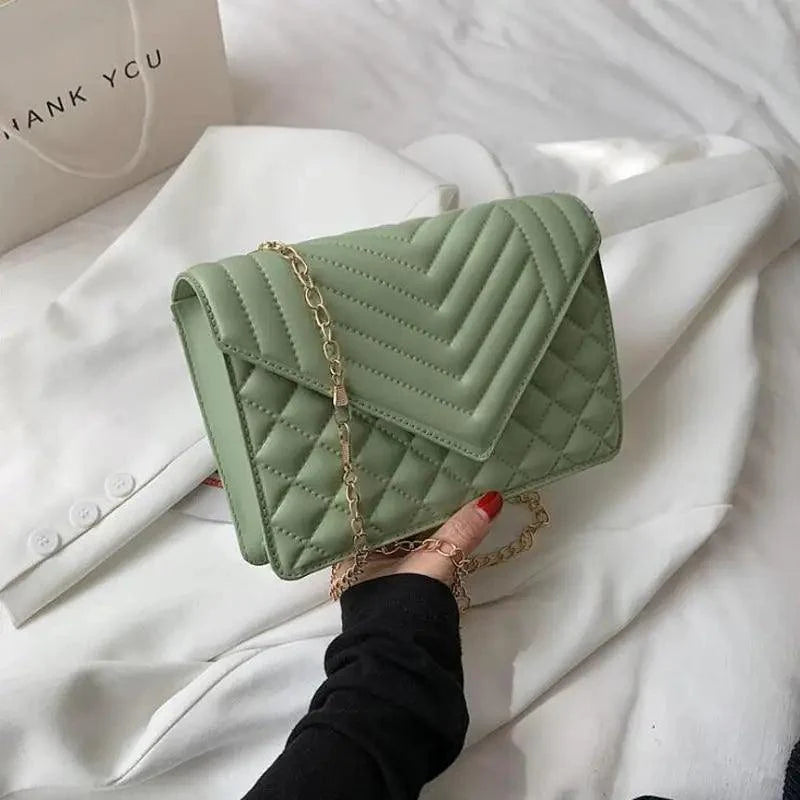 Dazzling Bags For Women Chain Crossbody Bags In Pu Leather Female Fashionable Shoulder Bag Ladies Handbags Stevvex