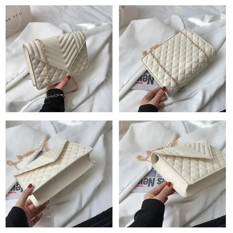Dazzling Bags For Women Chain Crossbody Bags In Pu Leather Female Fashionable Shoulder Bag Ladies Handbags Stevvex