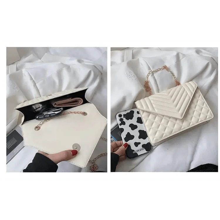 Dazzling Bags For Women Chain Crossbody Bags In Pu Leather Female Fashionable Shoulder Bag Ladies Handbags Stevvex
