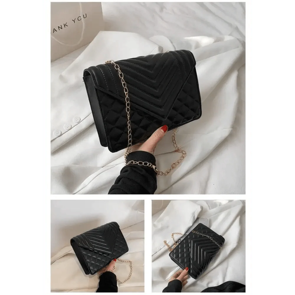 Dazzling Bags For Women Chain Crossbody Bags In Pu Leather Female Fashionable Shoulder Bag Ladies Handbags Stevvex