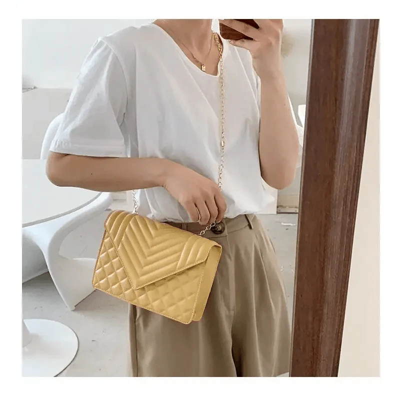 Dazzling Bags For Women Chain Crossbody Bags In Pu Leather Female Fashionable Shoulder Bag Ladies Handbags Stevvex