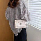 Dazzling Scrub Leather Designer Shoulder Bags For Women And Girls Luxury Chain Rivet Crossbody Bag - Female Small Handbags Stevvex