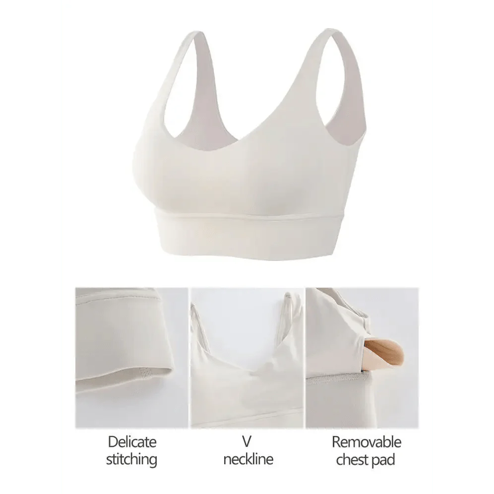 Dazzling Top Women Bra Nylon White Top Breathable Sports Bra For Women Gym Corset Bralette Removable Chest Pad 6 Colors Stevvex